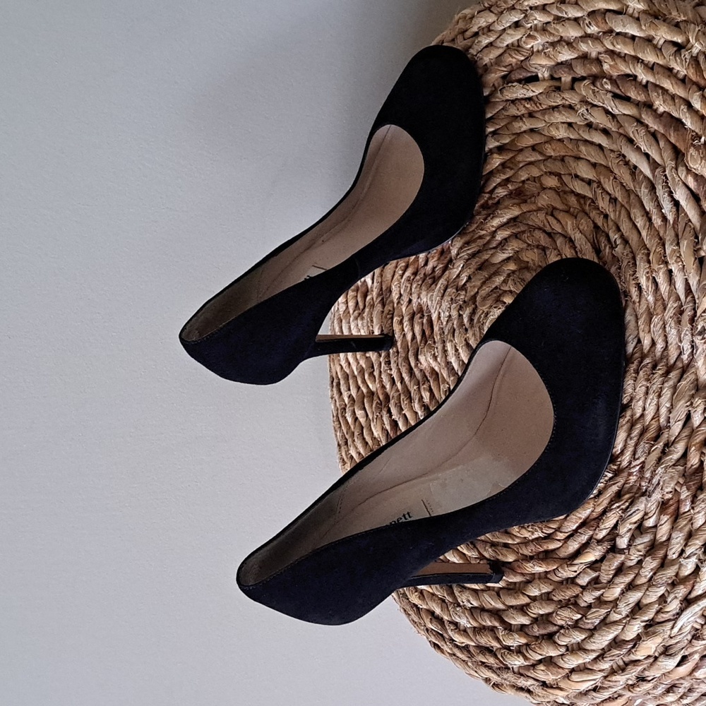 L.K. Bennett Womens Classic Black Suede Platform Pump‎ 4" Heels EU36.5/US6